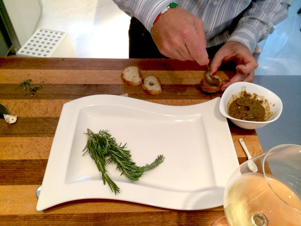 Crostini with nero di chianina - preparation