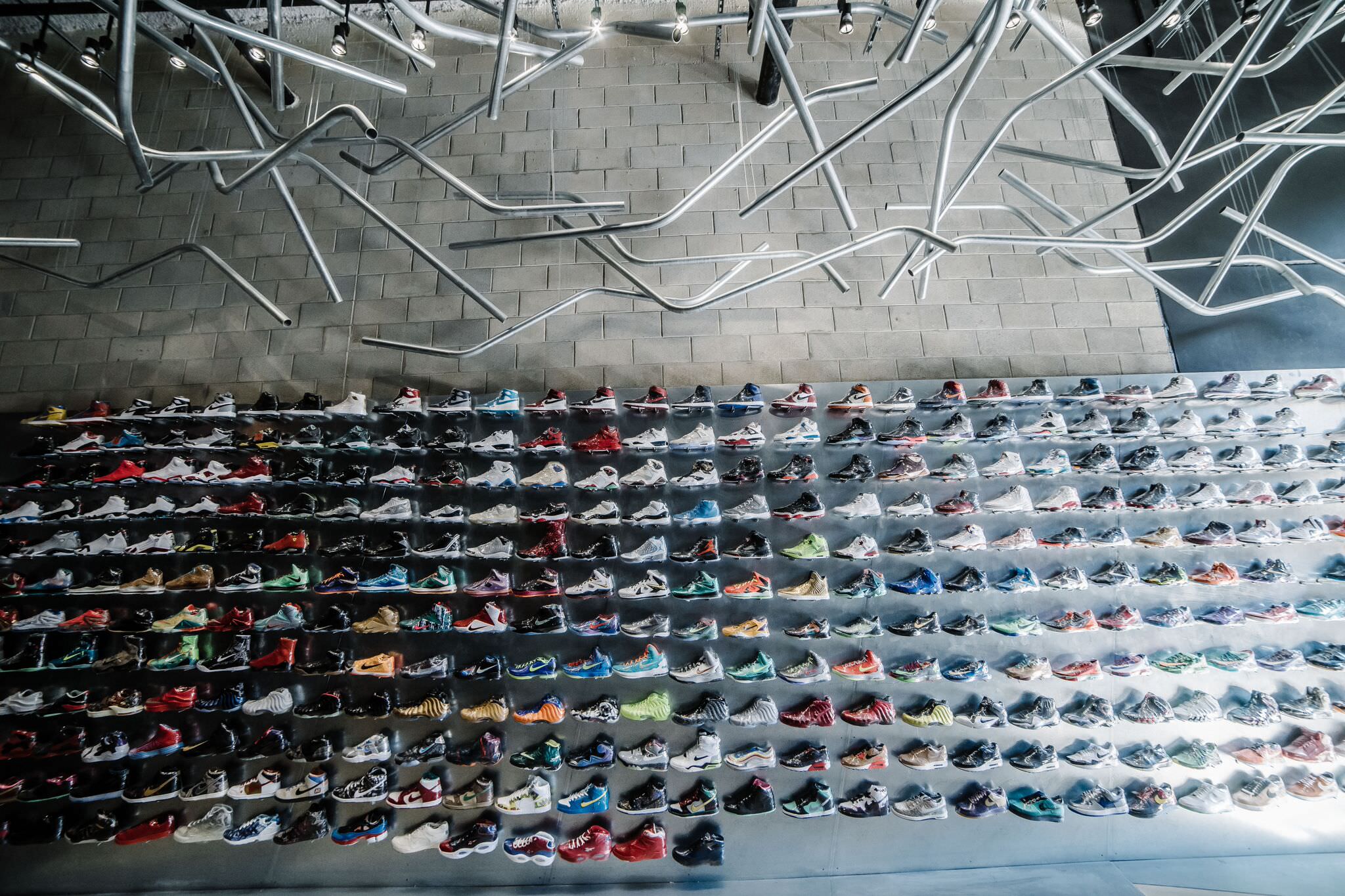 Wall of shoes