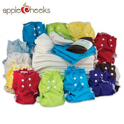 AppleCheeks Full Time Cloth Diapering Kit - Both Sizes