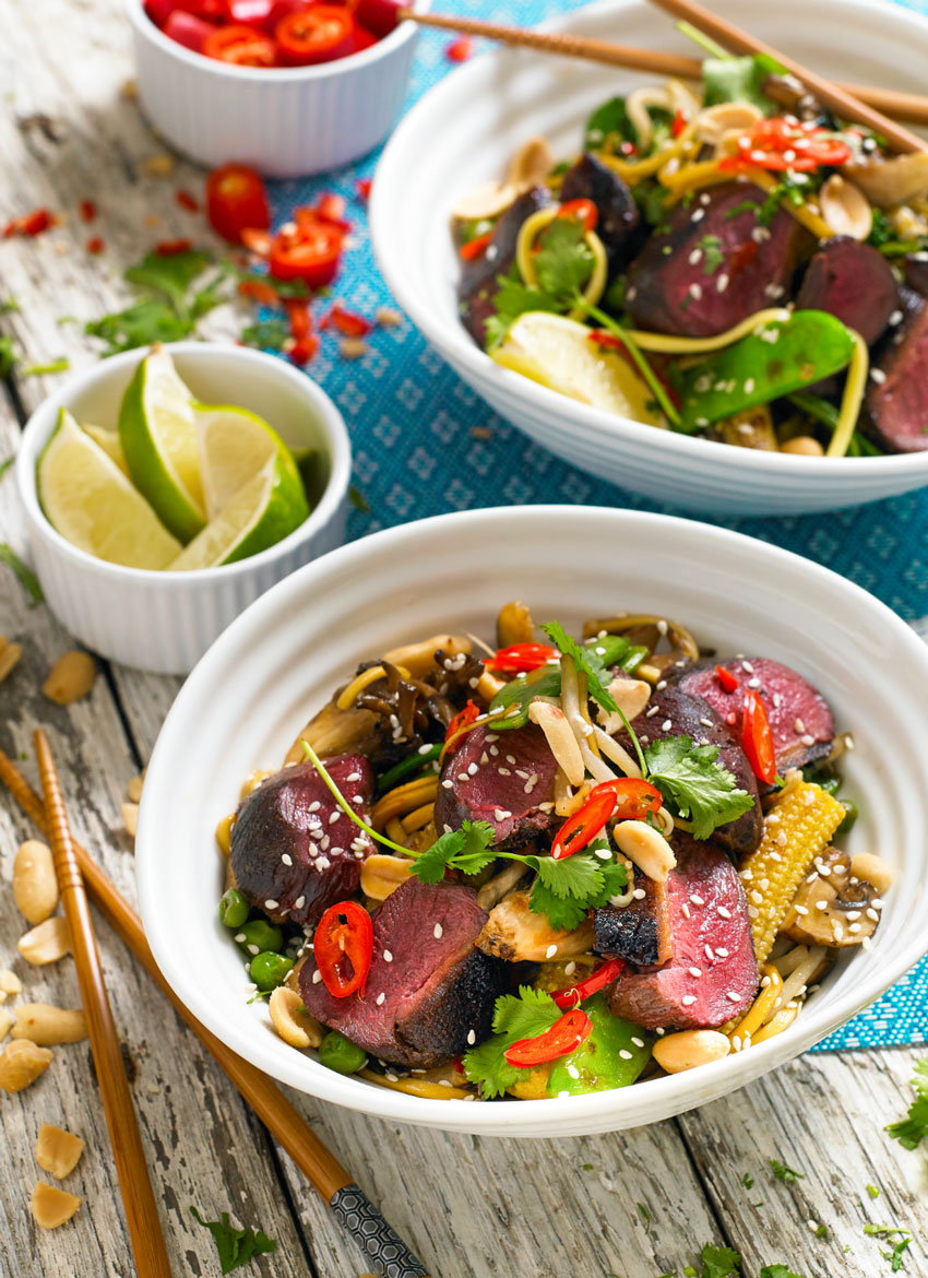 Teriyaki Mallard Stir Fry with Noodles