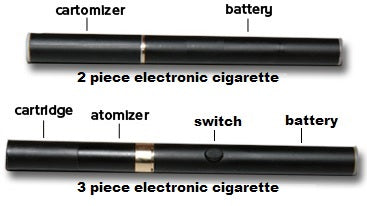 2 piece and 3 piece electronic cigarette