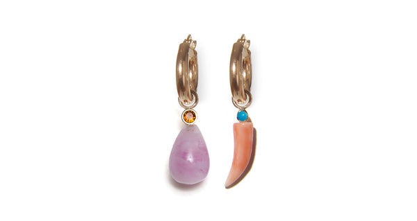 Kunzite & Citrine 14k Earring Charm