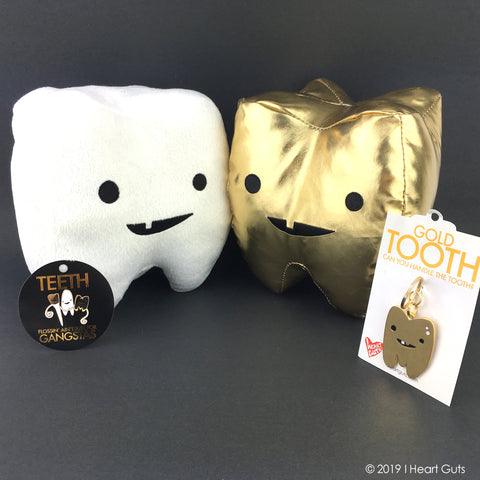 Tooth Plush - Cute Tooth - Gold Tooth Plush Toy - Happy Plush Tooth - Tooth Toy - Tooth Fairy Gift