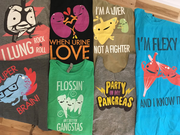 Organ T-shirts - Funny Anatomy Tees - Punny Medical Shirts
