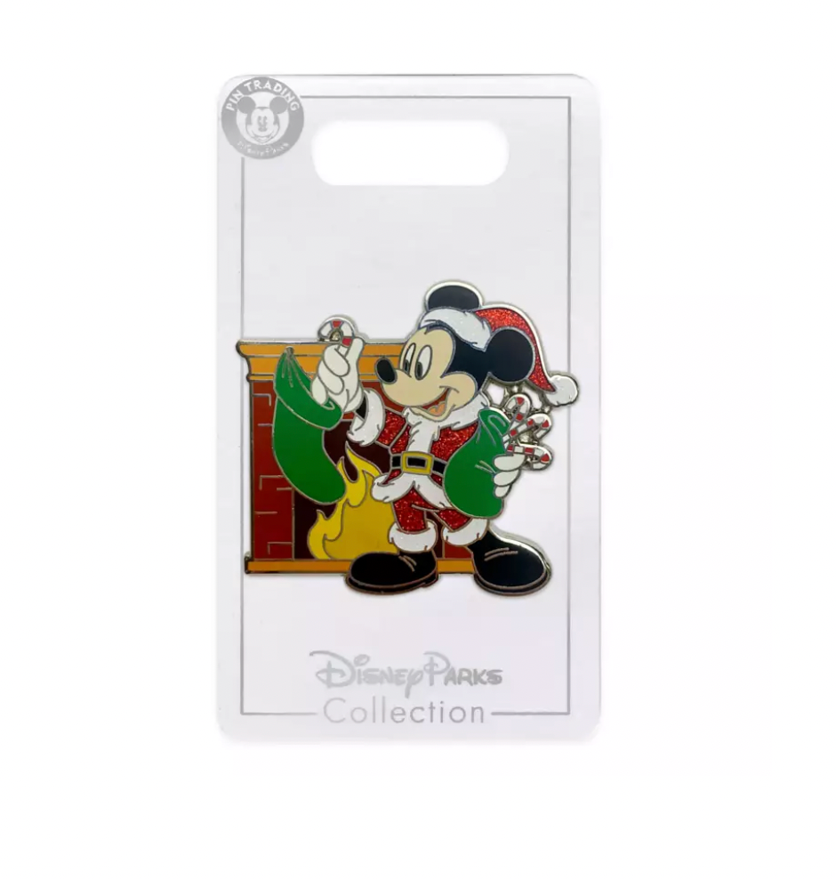 New on Card Disney Trading Pin Christmas Holiday Mickey Mouse as Santa Claus 