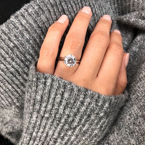 round solitaire diamond engagement ring