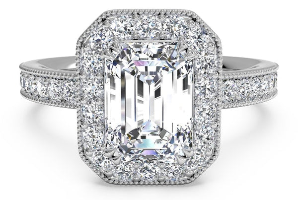 vintage emerald cut diamond engagement ring