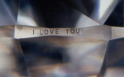 "I Love You" engraved on diamond