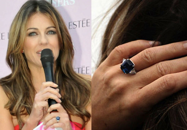 Liz Hurley sapphire engagement ring