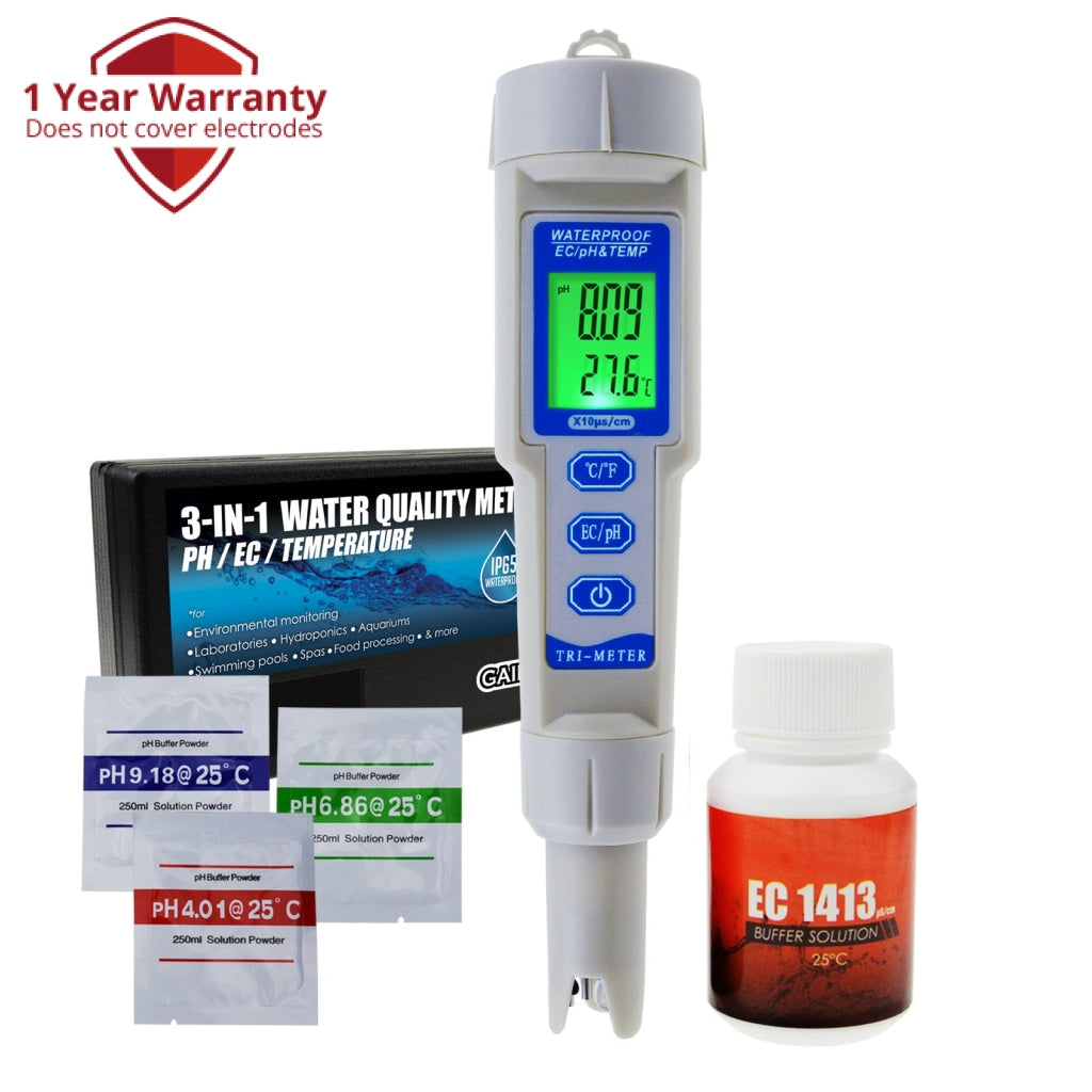 in 1 pH / EC / Temperature Meter ATC Waterproof Pen Tester – Gain Express