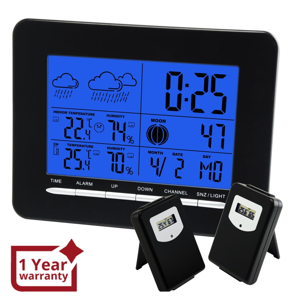 zondag Sociologie huurling S08S3318BL_2S In/Out Temperature Wireless Weather Station DCF Radio Co –  Gain Express