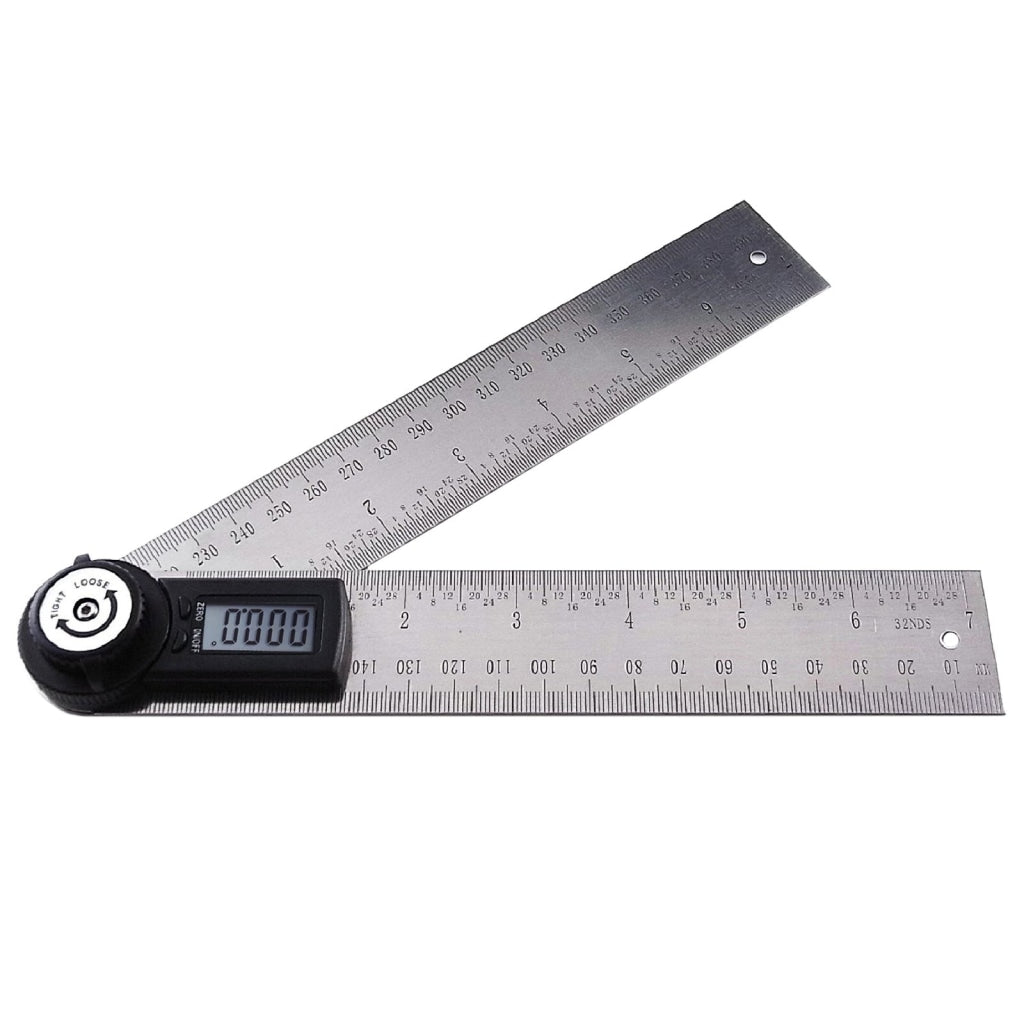 Digital Angle Gauge with LCD Display Carpentry Construction Maintenance Metric and Imperial Systems Digital Angle Ruler 200mm 360°Measuring Tools 2 in 1 Digital Angle Finder Ruler Protractor