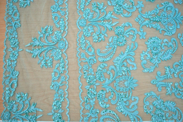 aqua lace trim