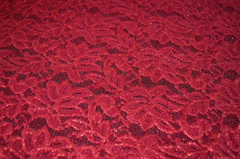 red stretch lace fabric