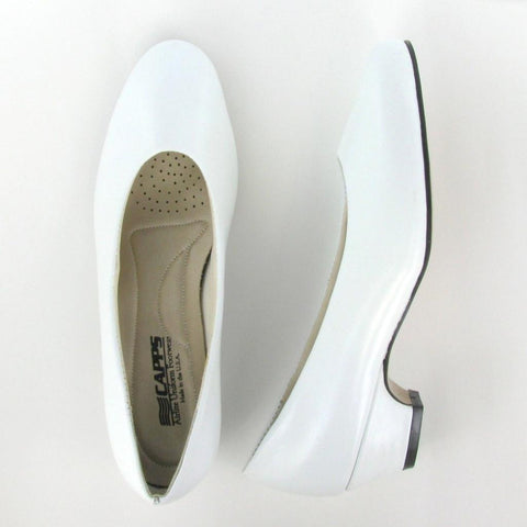 white leather uniform shoes