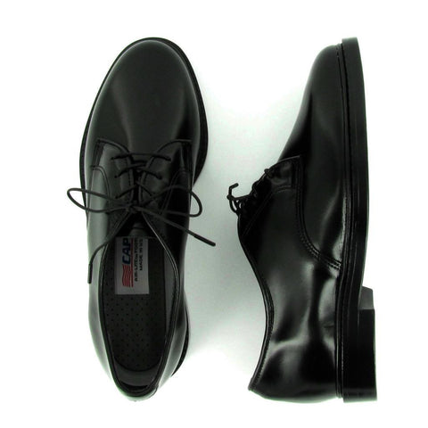 black leather shoes