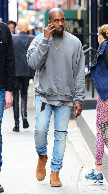 kanye west wearing chelsea boots