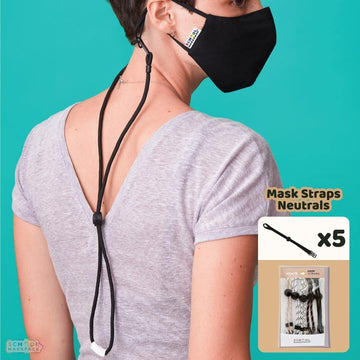 B2S SchoolMaskPack™ Adult Mask Straps Set, Neutrals, 5 Mask Lanyards for Adults or Teens