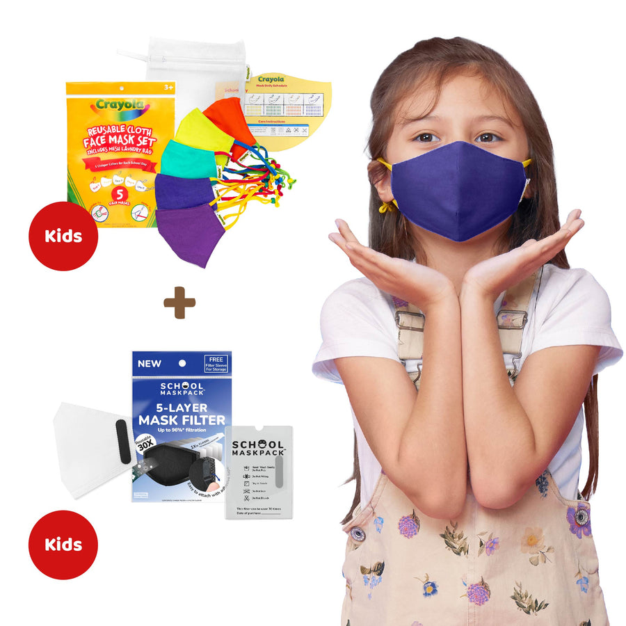Crayola™ Cool Colors Kids Mask & Mask Filter, Size Kid, White Color