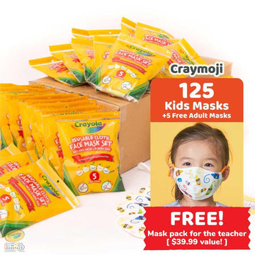 Classpack: 125 Crayola™ Kids Masks, Craymoji, Bulk School Supplies, Size Small