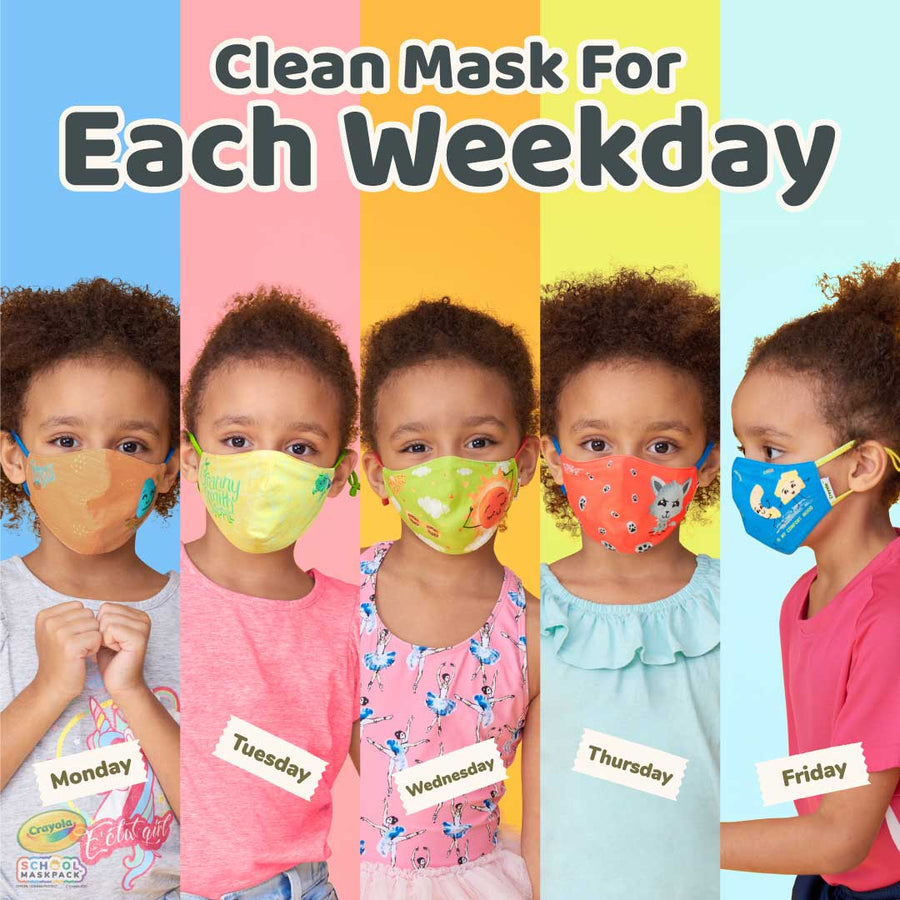 Classpack: 125 Crayola™ Kids Masks, Craymoji Colors, Bulk School Supplies, Size Small