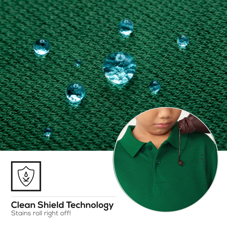 The Good Day Lab™ Clean Shield Kids Polo Green