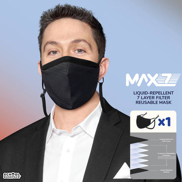 Special Price — MAX7 Liquid-Repellent 7-Layer Filter Reusable Adults Mask - Black