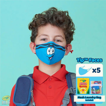 B2S Crayola™ Kids Mask Set, Tip™ Faces, 5 Masks for Kids