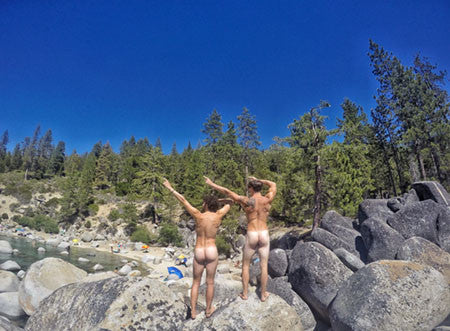 Suns out, Buns out at the Secret Cove, Lake Tahoe