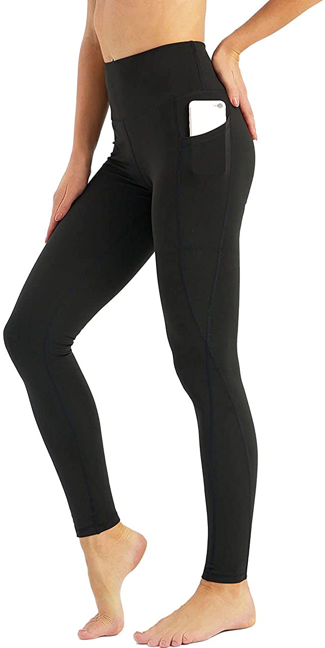 Women High Waisted Yoga Leggings with Pockets Female Tummy Control Non See  Through Workout Athletic Running Yoga Pants Size s – LANBAOSI