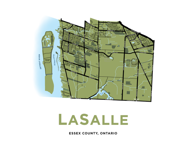 Map Of Lasalle Ontario Lasalle Map Print – Jelly Brothers