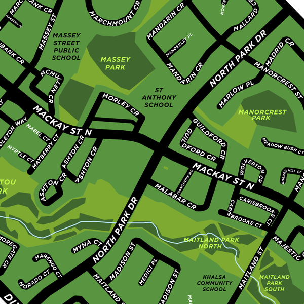 M Section Neighbourhood Map Print Jelly Brothers 2634