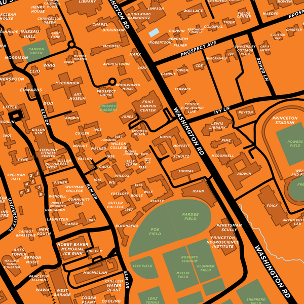 Princeton University Campus Map Print Jelly Brothers 