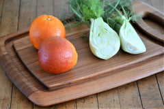 large wooden serving tray for salad