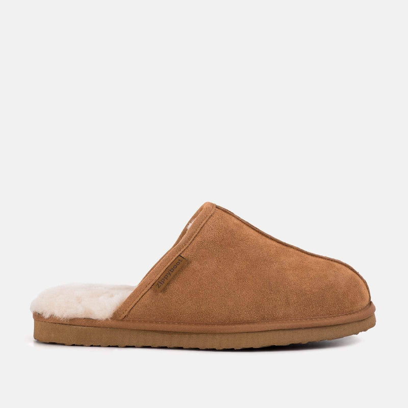 mens tan sheepskin slippers