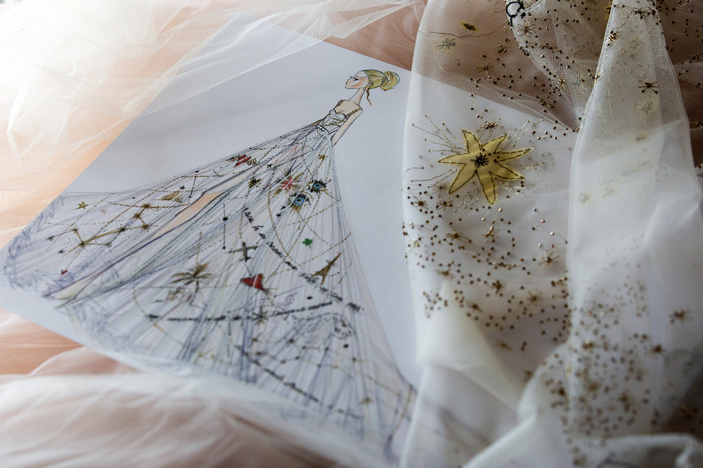 © Sophie Carre Dior_14 phác thảo váy cưới Chiara Ferragni meera meera bridal