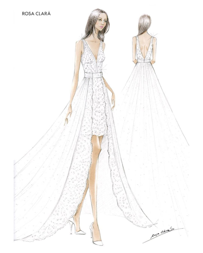 can canh ban phac thao vay cuoi cua co dau hoang gia goc viet marie-chevallier-monaco-wedding dress sketch