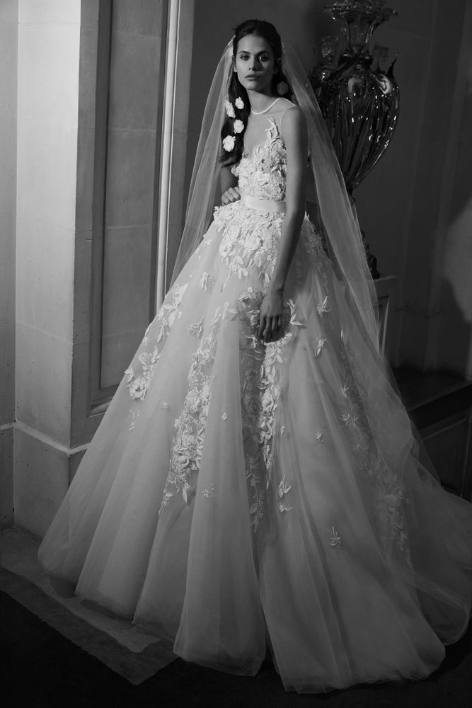 Váy cưới công chúa đính hoa lộng lẫy BST Elie Saab Bridal Spring 2018 xưởng may áo cưới cao cấp meera meera fashion concept
