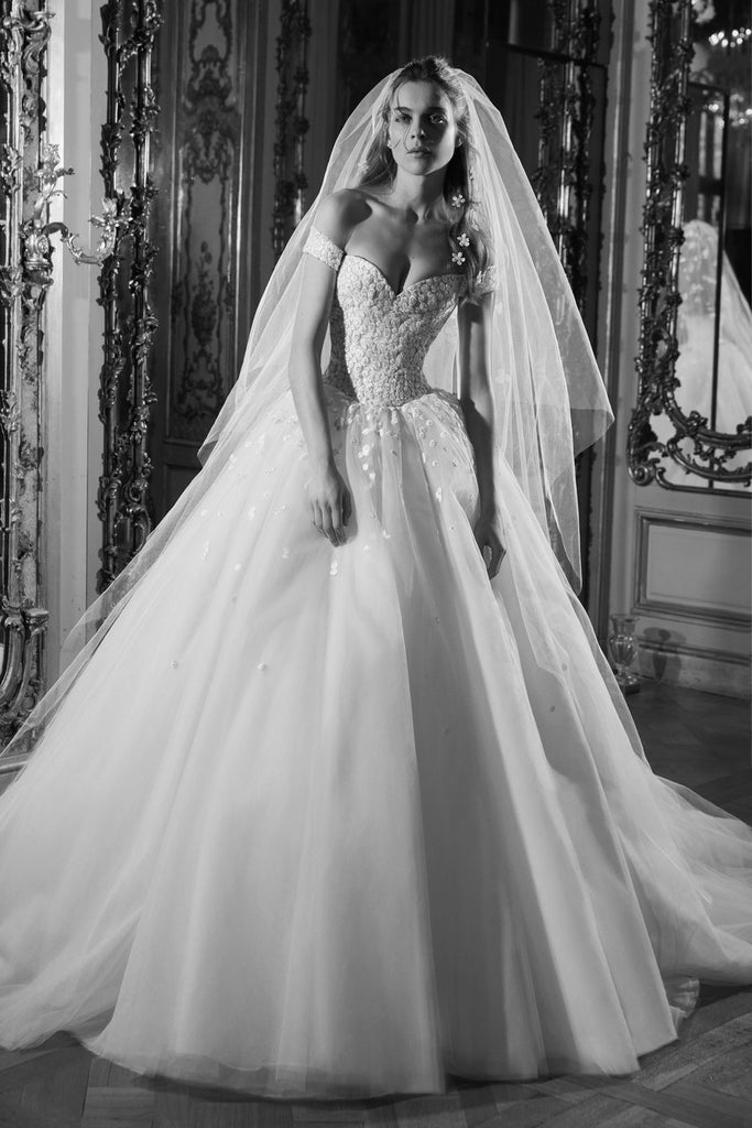 Váy cưới công chúa trễ vai BST Elie Saab Bridal Spring 2018 xưởng may áo cưới cao cấp meera meera bridal