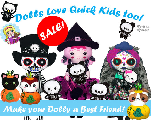 halloween sewing and ith doll and toy plushies patterns on sale 