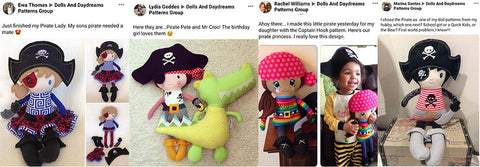 Pirate Sewing and in the hoop machine Embroidery Patterns by Dolls And Daydreams
