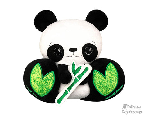 Panda Bear Plush Toy Machine Embroidery Pattern by Dolls And Daydreams