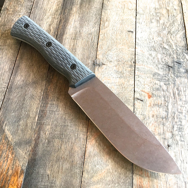 Fiddleback Forge Production Camp Knife Black Canvas Micarta (6.5&quot; Ston