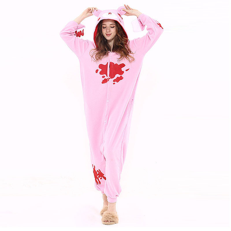 Pink Gloomy Bear Kigurumi Onesie Pajamas Animal Costumes For Adult