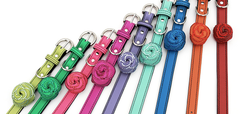 colorful luxury leather dog collars