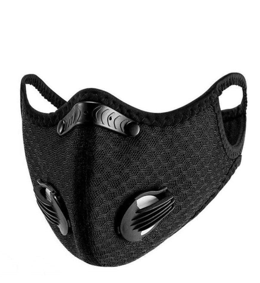 2PC Sports Face Mask With Active Carbon Filter Breathing Valves Washab –  Well Being Supply