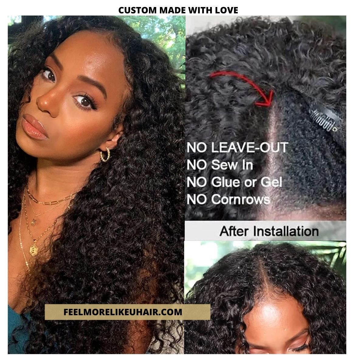 Upgraded Protective Style Custom Wig | No Leave Out Clip in Half Wig T –   Best Custom Wigs, Hairpieces, & Hair Replacement  Solutions