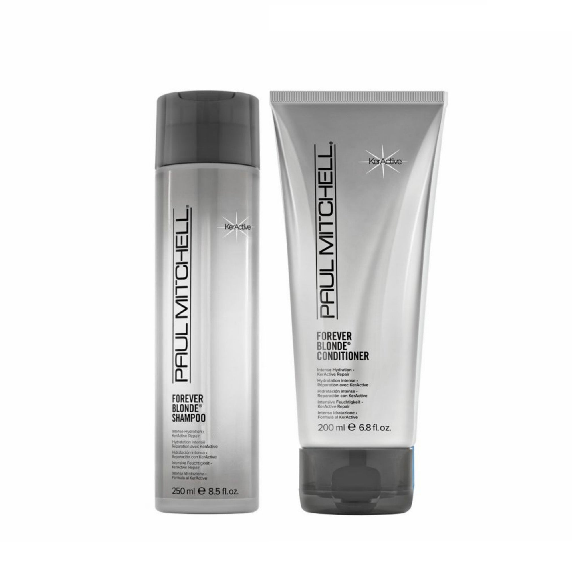 Paul Mitchell Forever Blonde Hair Shampoo 8.5 fl. oz. / 250ml & Conditioner 6.8 fl. oz. / 200ml - Paul Mitchell Hair Products for Smooth Repair