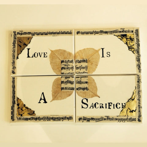 Ivy and Gold - Love is a Sacrifice - Set of 4 Canvasses