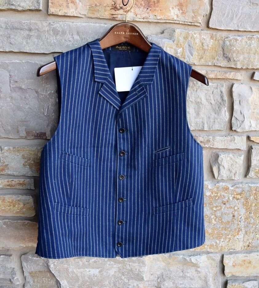 おしゃれ RRL INDIGO WINDOWPANE VEST L - 通販 - pastorus.com